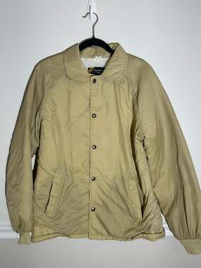 Vintage Granda Core Sears Outerwear Sherpa Lined Coaches Jacket Tan Size M